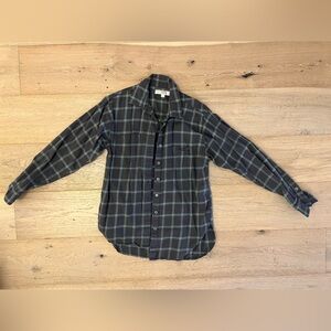 LOFT Women’s Gray Plaid Button Down Shirt